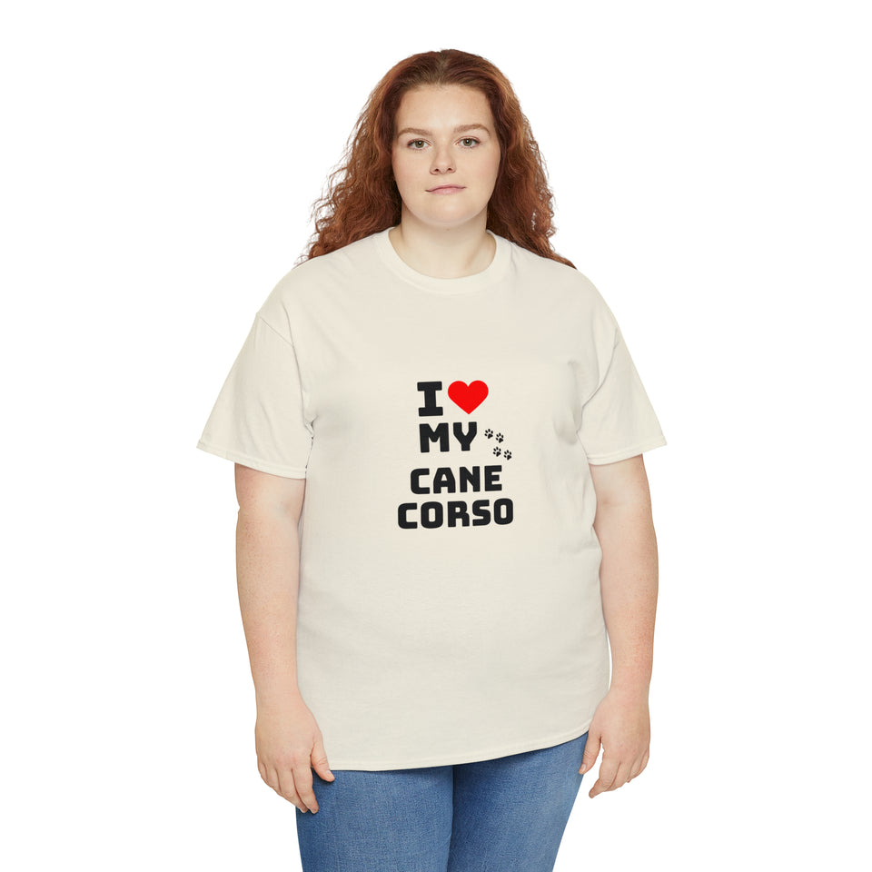 I Love My Cane Corso Unisex Heavy Cotton Tee