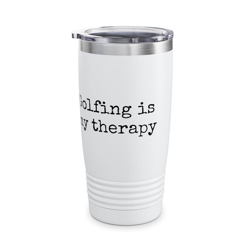 Golfing Is My Therapy Ringneck Tumbler, 20oz