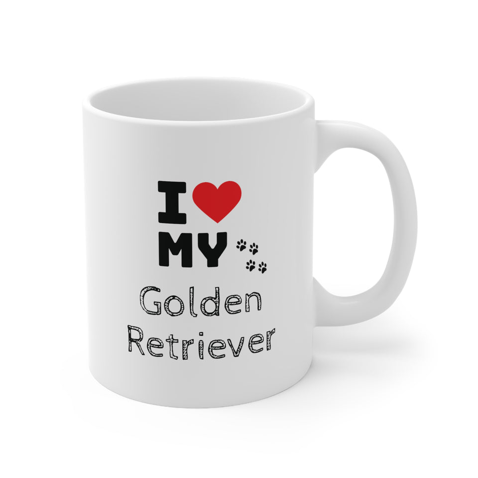 I Love My Golden Retriever Ceramic Mug 11oz