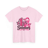 1 Yr Survivor Breast Cancer Awareness Unisex Heavy Cotton Tee