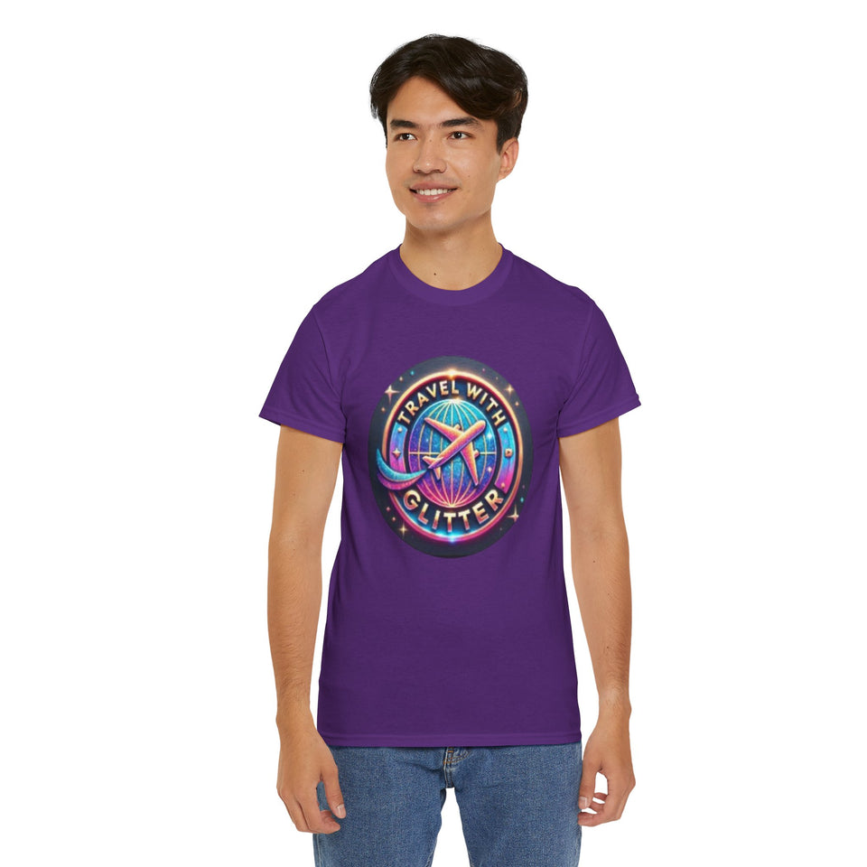 Travel With Glitter Unisex Heavy Cotton Tee