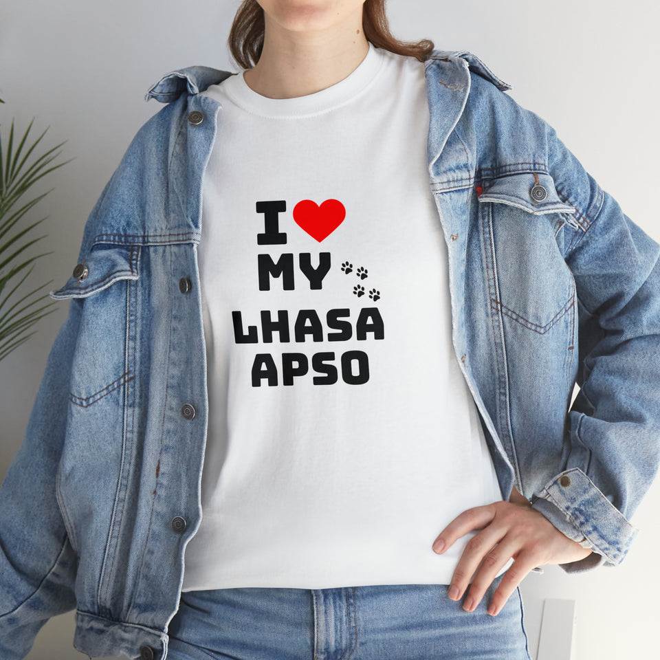 I Love My Lhasa Apso Unisex Heavy Cotton Tee