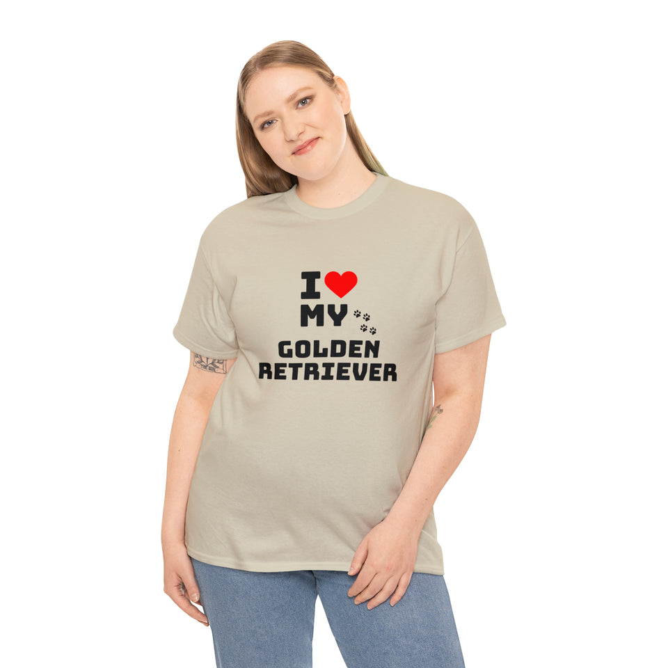I Love My Golden Retriever Unisex Heavy Cotton Tee