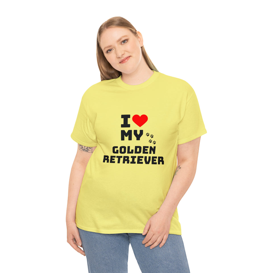 I Love My Golden Retriever Unisex Heavy Cotton Tee