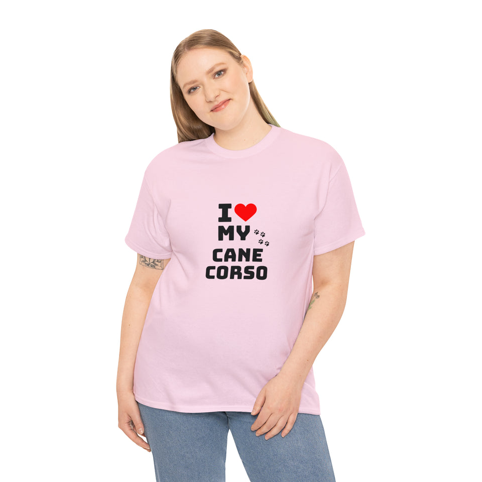 I Love My Cane Corso Unisex Heavy Cotton Tee