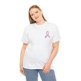 Breast Cancer Awareness Butterfly Ribbon Unisex Heavy Cotton Tee