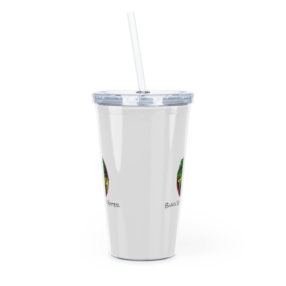 Black Realtors Matter Plastic Tumbler with Straw