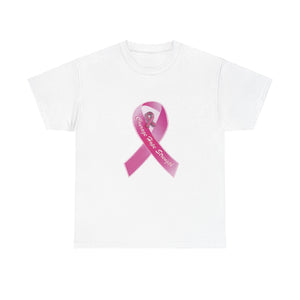 Breast Cancer Awareness Courage Hope Strength RibbonUnisex Heavy Cotton Tee