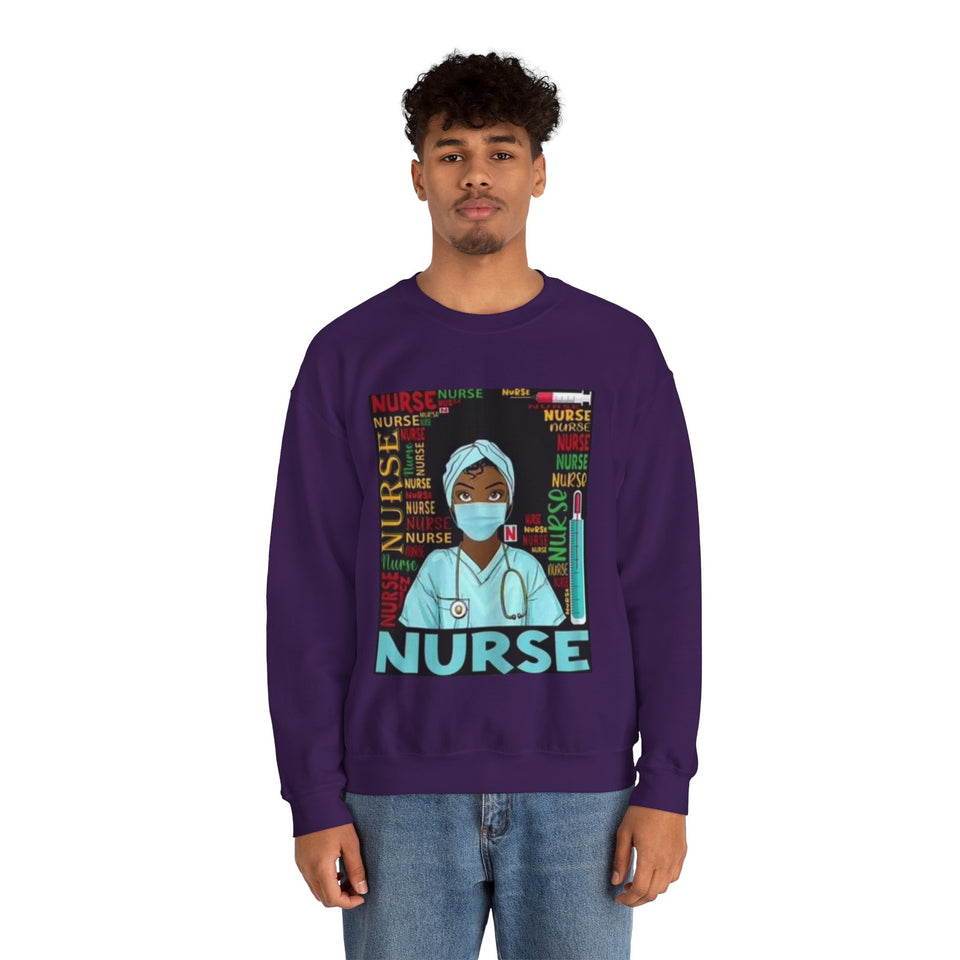 Black Nurse Crewneck Sweatshirt