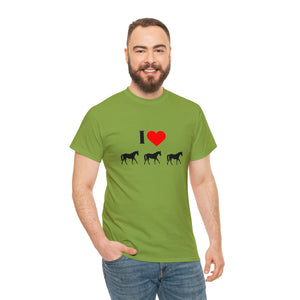 I Love Horses Unisex Heavy Cotton Tee