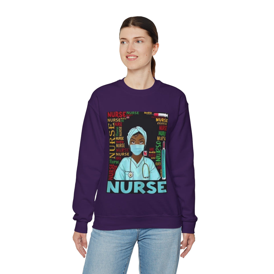 Black Nurse Crewneck Sweatshirt