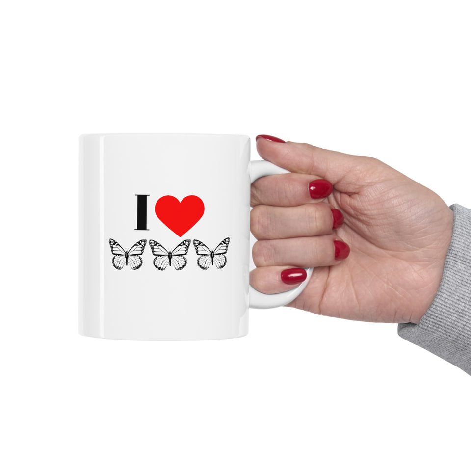 I Love Butterflies Ceramic Mug 11oz