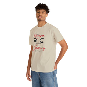 This Queen was Born In January Unisex Heavy Cotton Tee