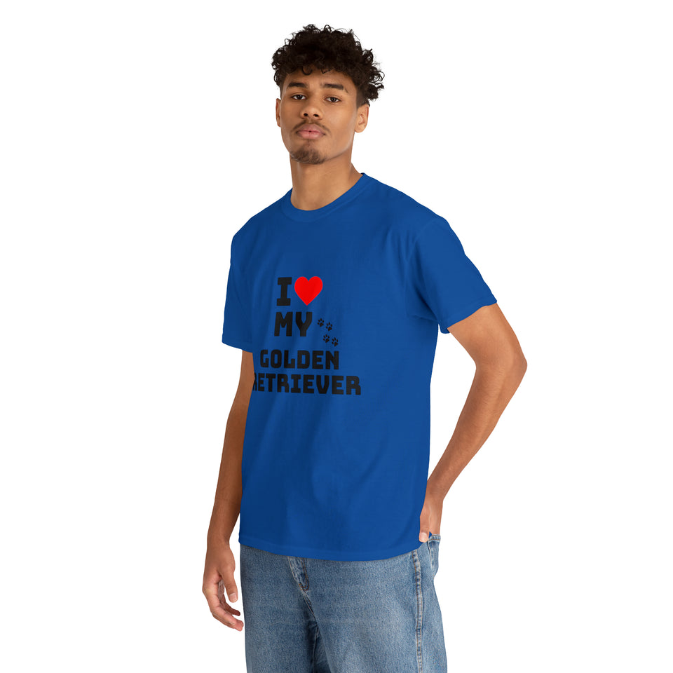 I Love My Golden Retriever Unisex Heavy Cotton Tee