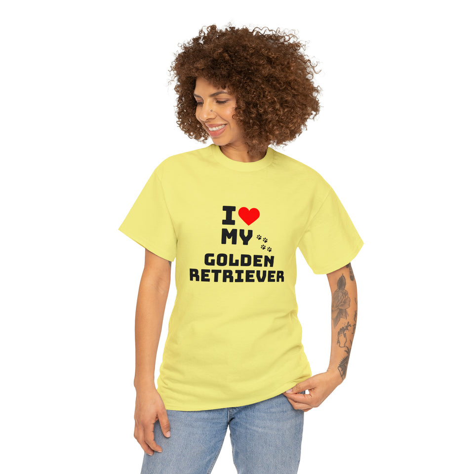 I Love My Golden Retriever Unisex Heavy Cotton Tee