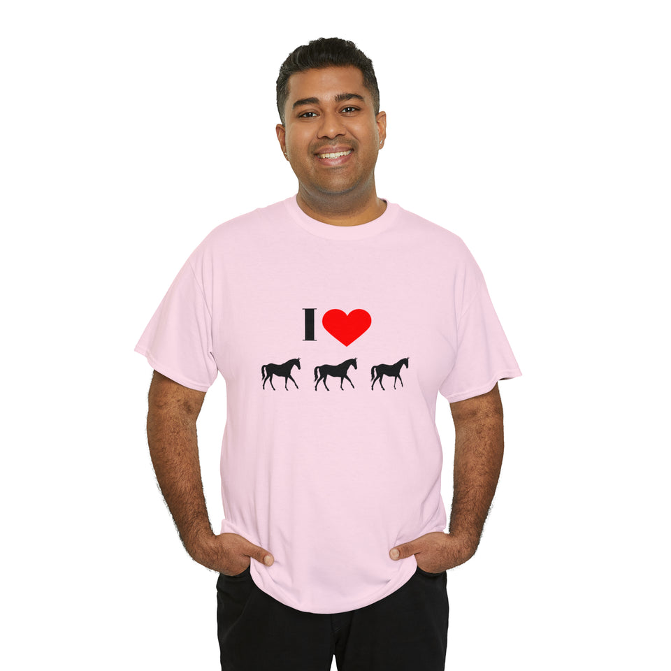 I Love Horses Unisex Heavy Cotton Tee