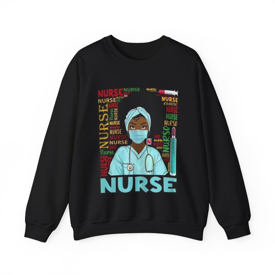Black Nurse Crewneck Sweatshirt