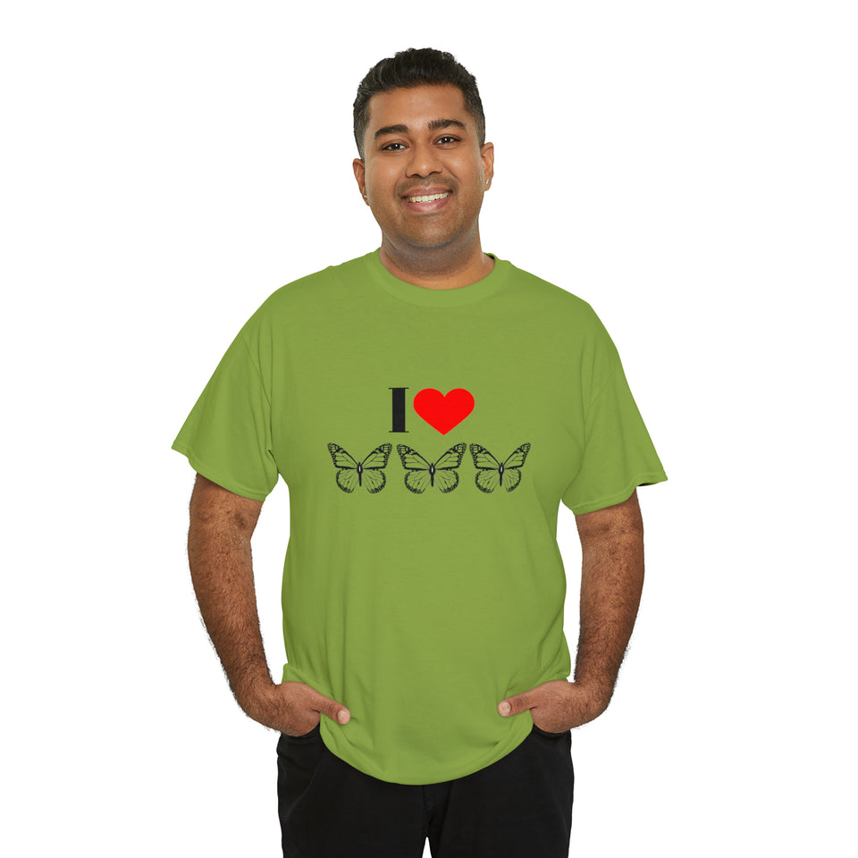 I Love Butterflies Unisex Heavy Cotton Tee