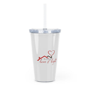 Love & Light Plastic Tumbler with Straw