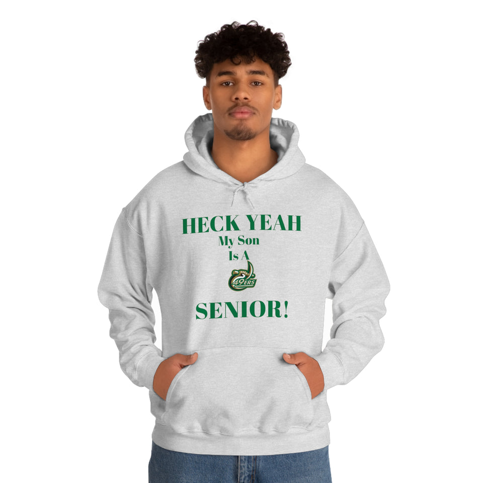 Heck Yeah My Son is A UNCC Senior Unisex Heavy Blend™ Hooded Sweatshirt