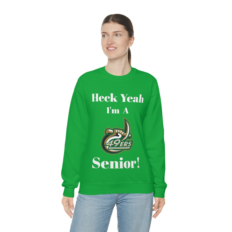 Heck Yeah I'm A UNCC Senior Unisex Heavy Blend™ Crewneck Sweatshirt