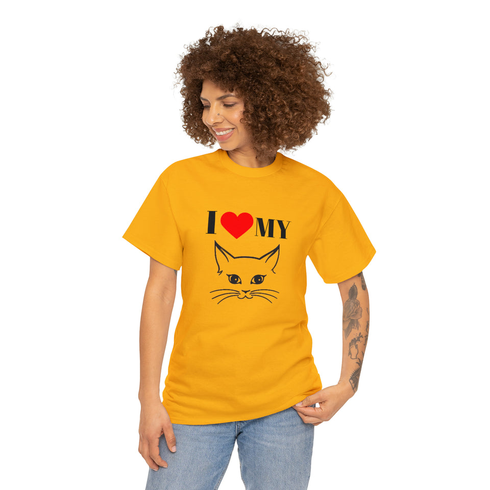 I Love My Cat Unisex Heavy Cotton Tee
