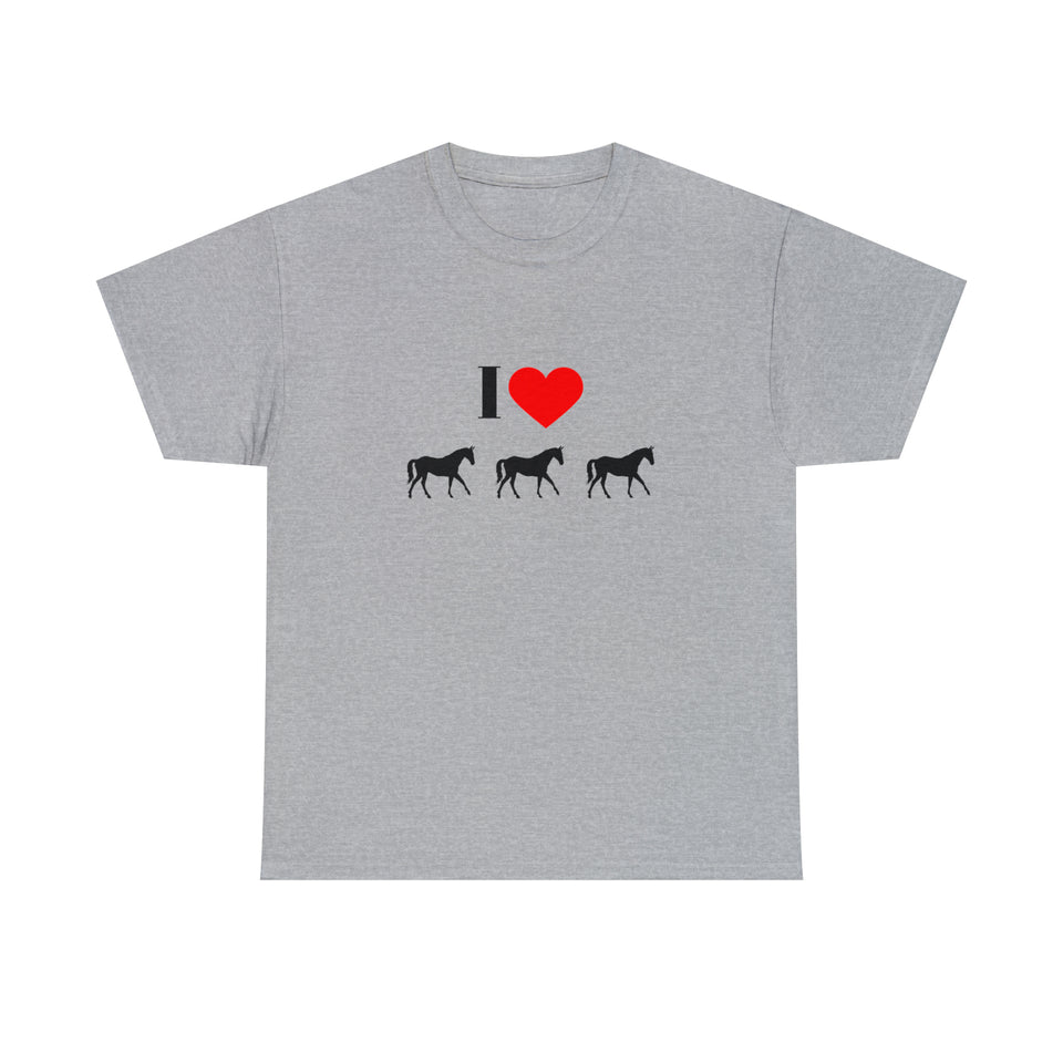 I Love Horses Unisex Heavy Cotton Tee