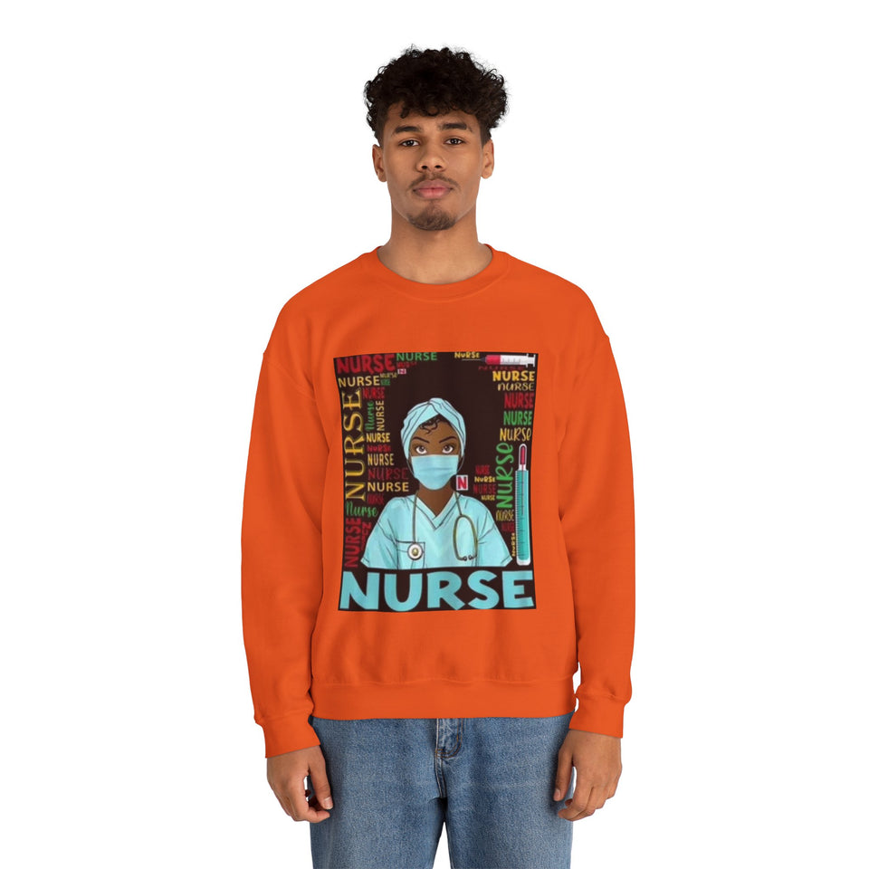 Black Nurse Crewneck Sweatshirt