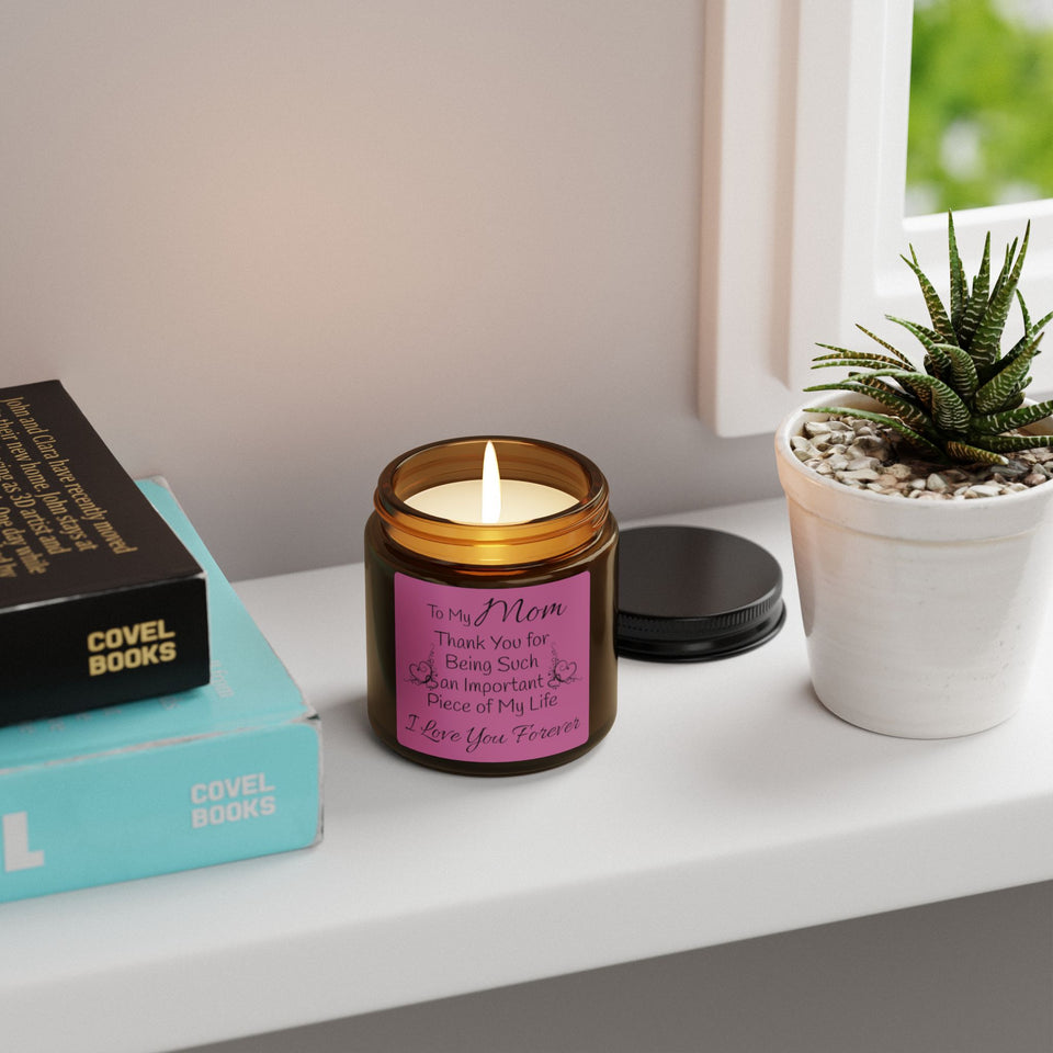 To My Mom Scented Soy Candle (Multi-Size, Amber Jar)