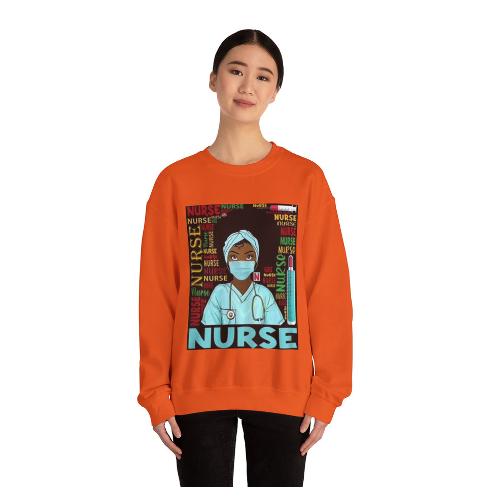 Black Nurse Crewneck Sweatshirt