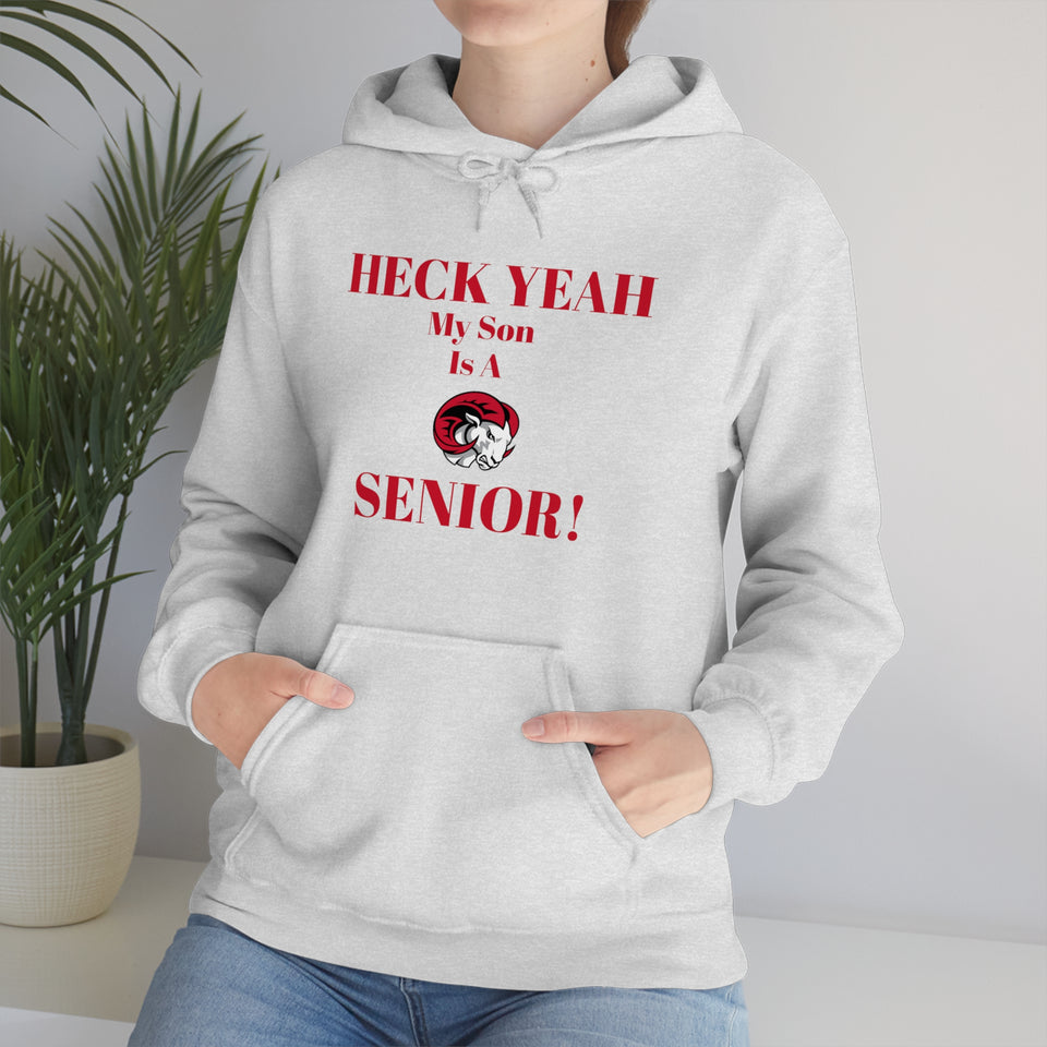 Heck Yeah My Son is A WSSU Senior Unisex Heavy Blend™ Hooded Sweatshirt