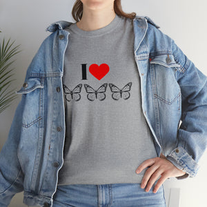 I Love Butterflies Unisex Heavy Cotton Tee