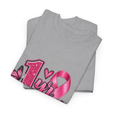 1 Yr Survivor Breast Cancer Awareness Unisex Heavy Cotton Tee