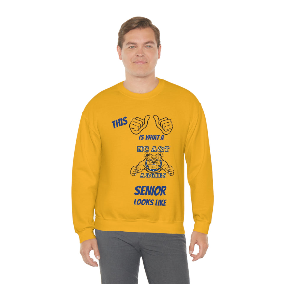 This Is What A NC A&T Senior Looks Like Unisex Heavy Blend™ Crewneck Sweatshirt
