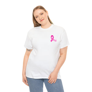 Breast Cancer Awareness Ribbon of Hearts Unisex Heavy Cotton Tee