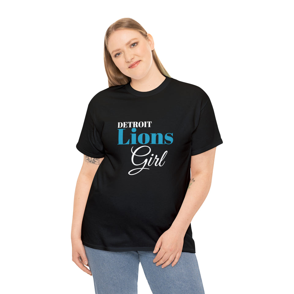 Detroit Lions Girl Unisex Heavy Cotton Tee