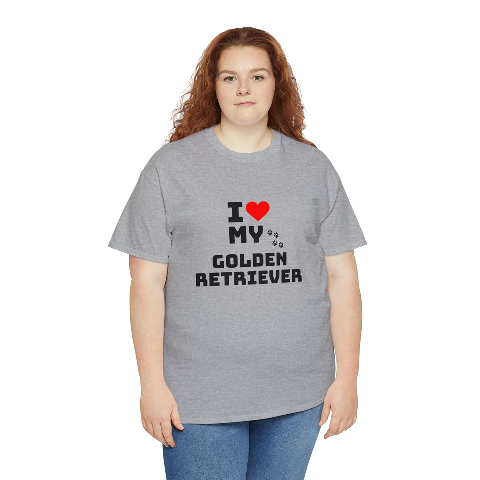 I Love My Golden Retriever Unisex Heavy Cotton Tee