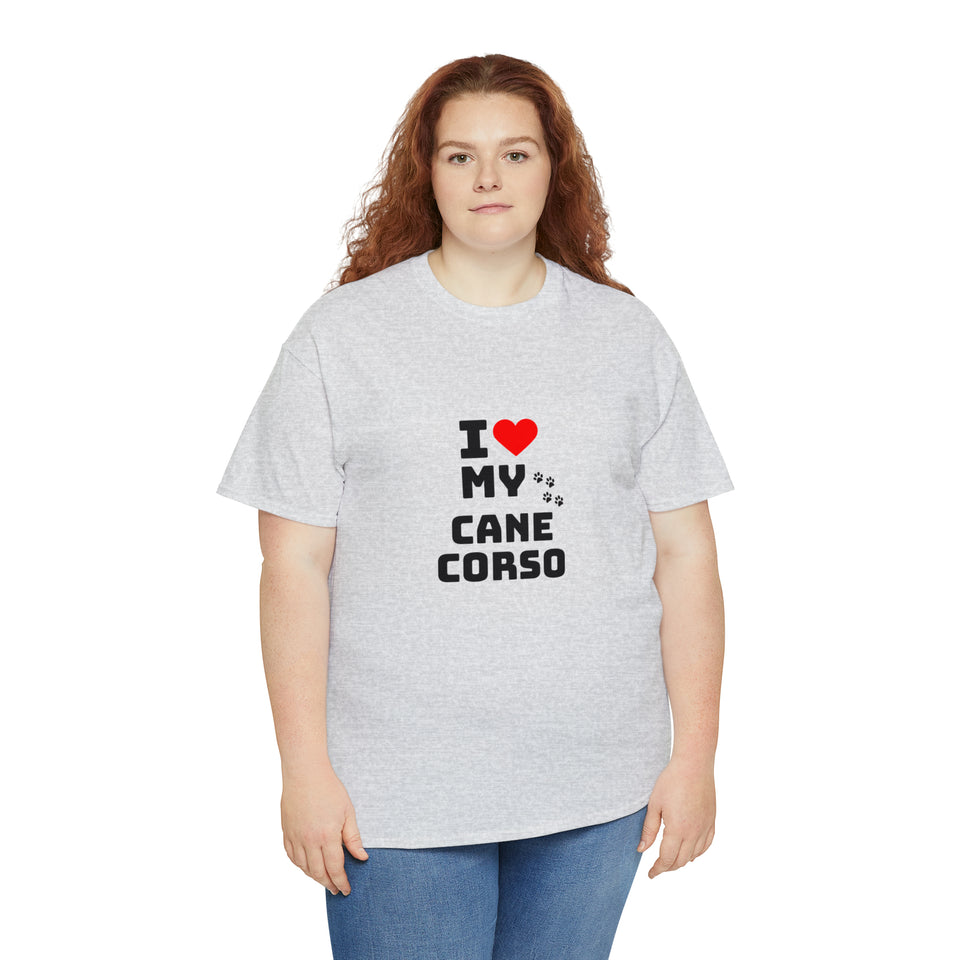 I Love My Cane Corso Unisex Heavy Cotton Tee