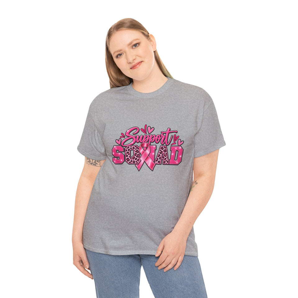 Support Squad Breast Cancer Awareness Unisex Heavy Cotton Tee