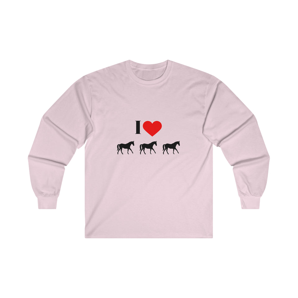I Love Horses Ultra Cotton Long Sleeve Tee