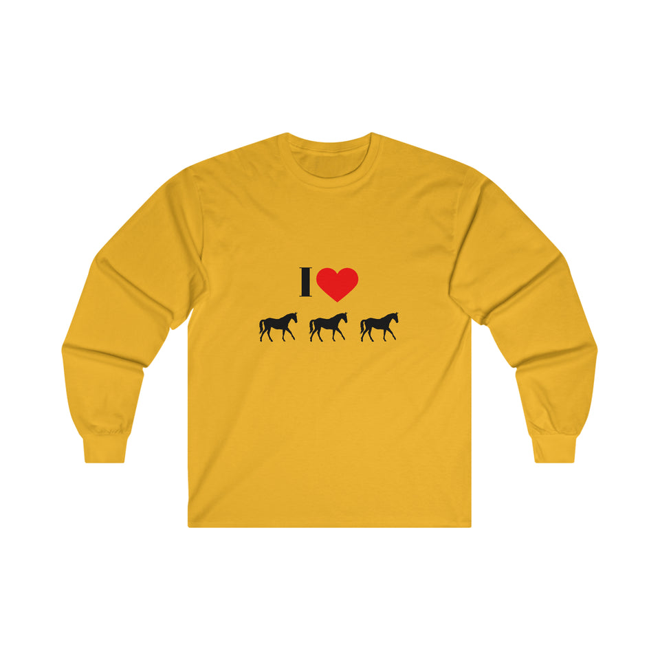 I Love Horses Ultra Cotton Long Sleeve Tee