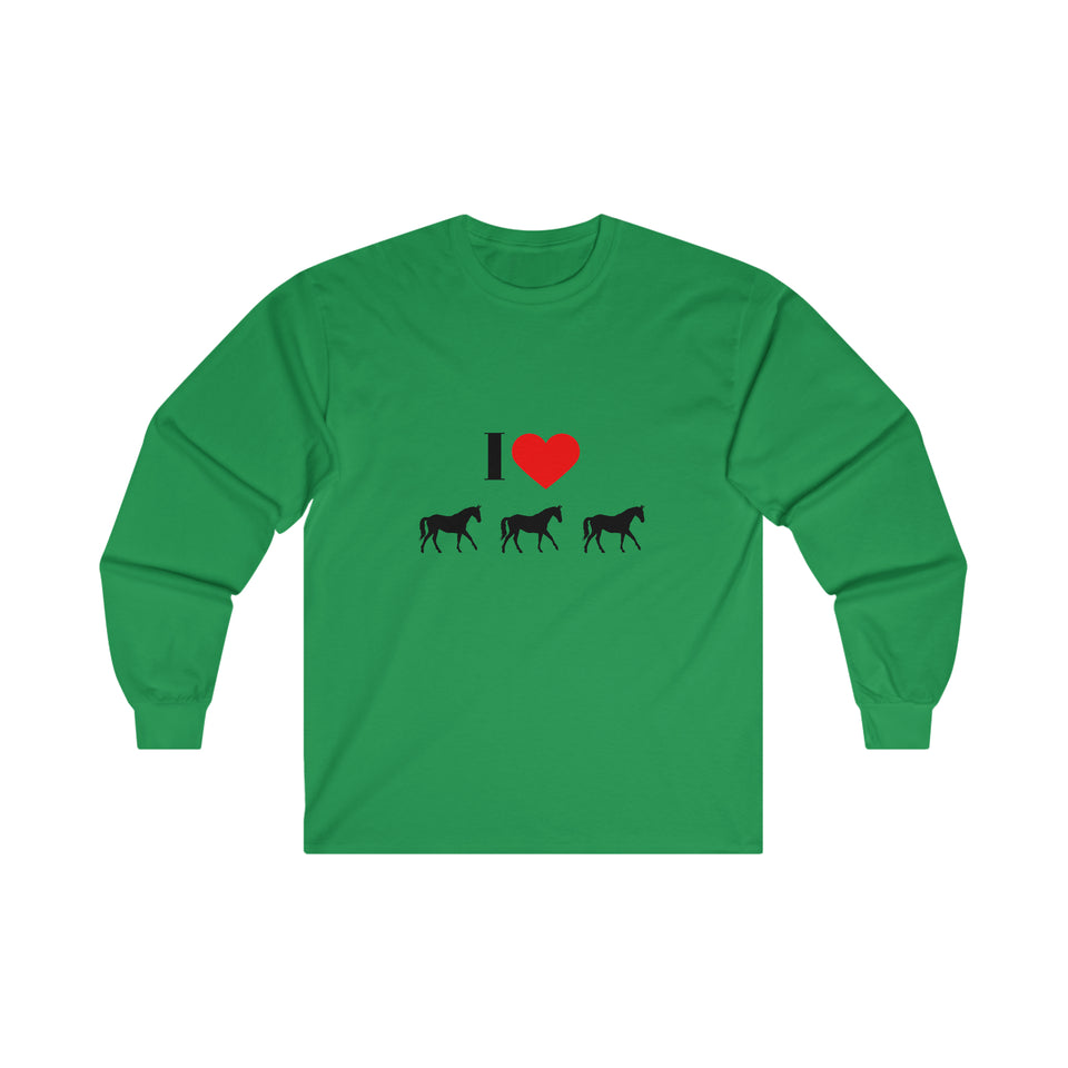 I Love Horses Ultra Cotton Long Sleeve Tee