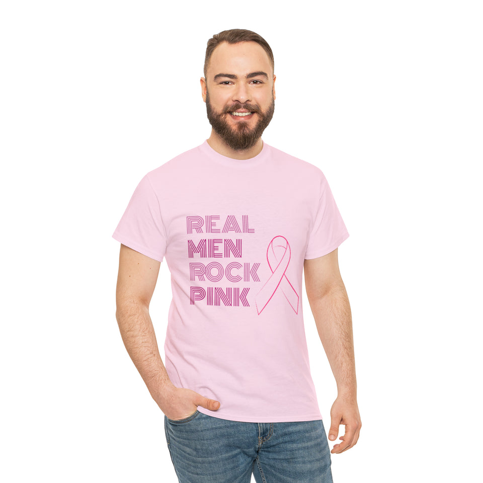 Real Men Rock Pink Unisex Heavy Cotton Tee