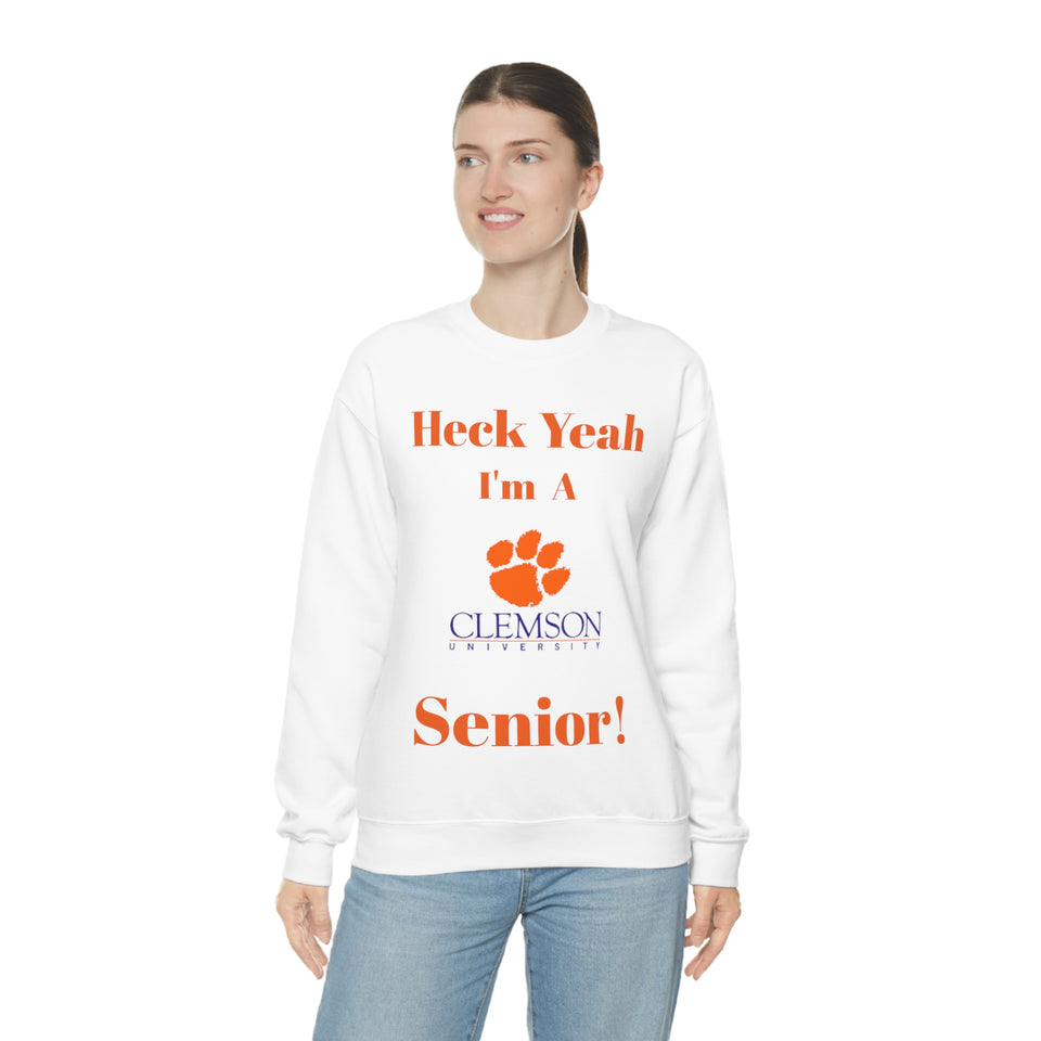 Heck Yeah I'm A Clemson Senior Unisex Heavy Blend™ Crewneck Sweatshirt