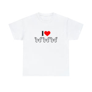 I Love Butterflies Unisex Heavy Cotton Tee