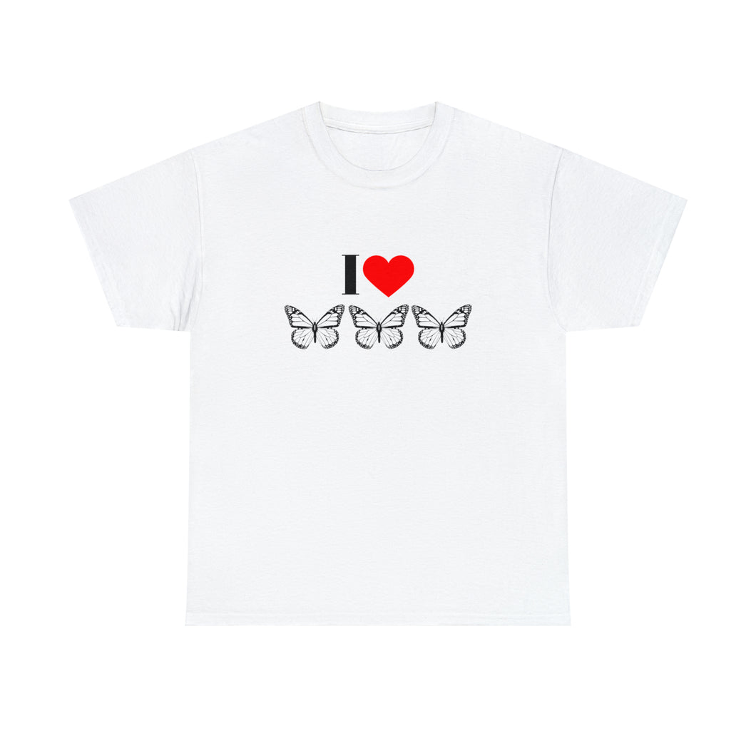 I Love Butterflies Unisex Heavy Cotton Tee