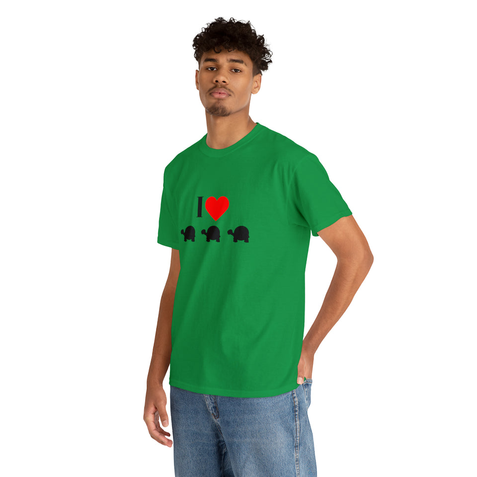 I Love Turtles Unisex Heavy Cotton Tee