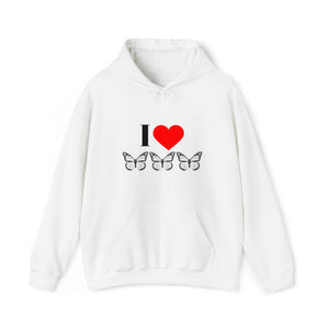 I Love Butterflies Unisex Heavy Blend™ Hooded Sweatshirt