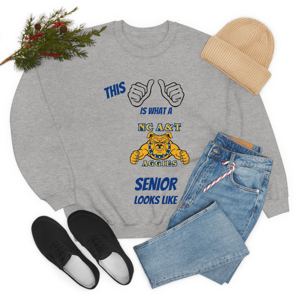 This Is What A NC A&T Senior Looks Like Unisex Heavy Blend™ Crewneck Sweatshirt