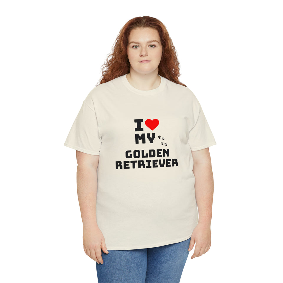 I Love My Golden Retriever Unisex Heavy Cotton Tee